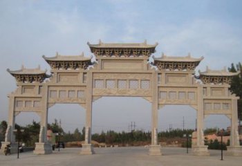 大型五门牌坊石雕精美雕塑