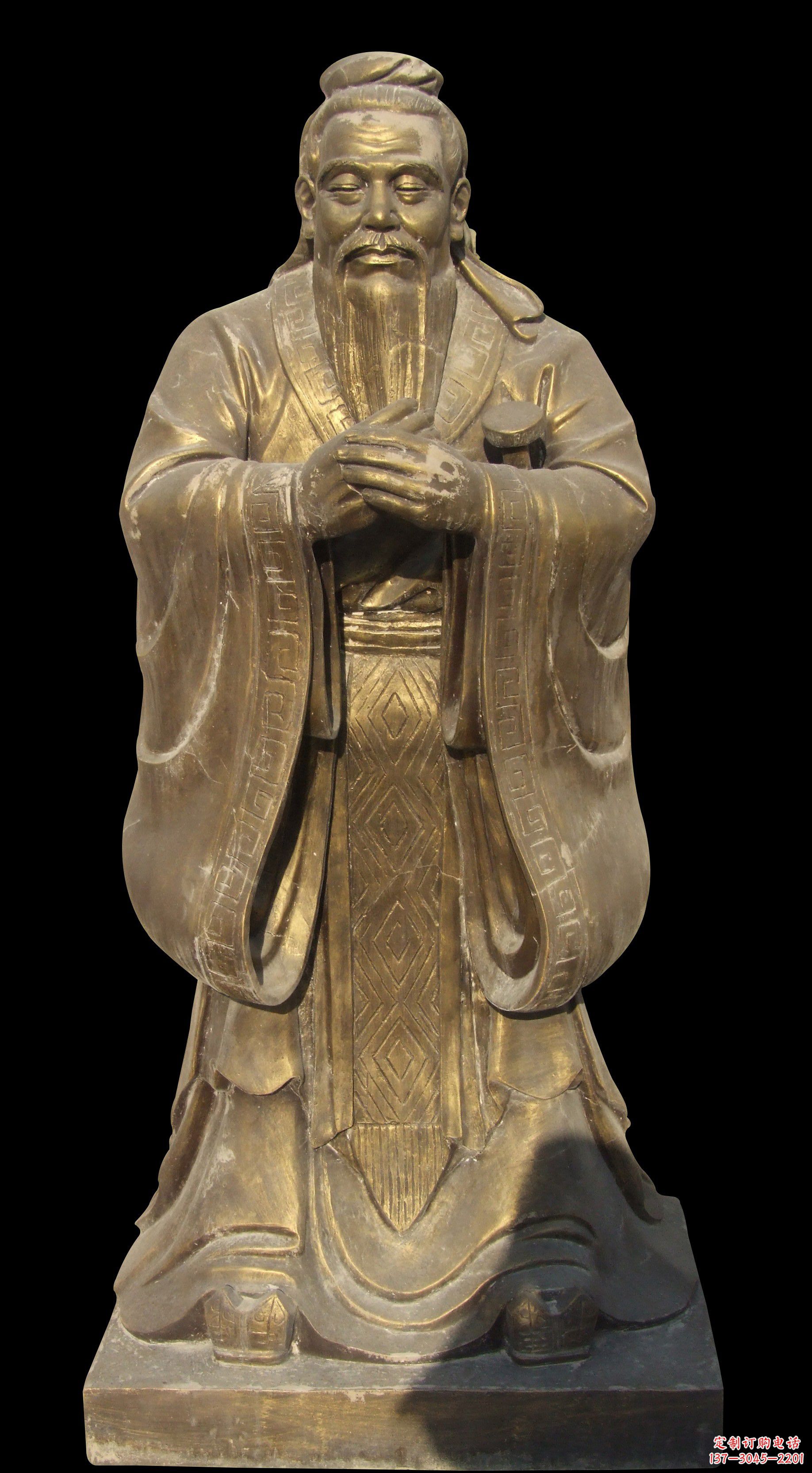 锻铜孔子铜雕像