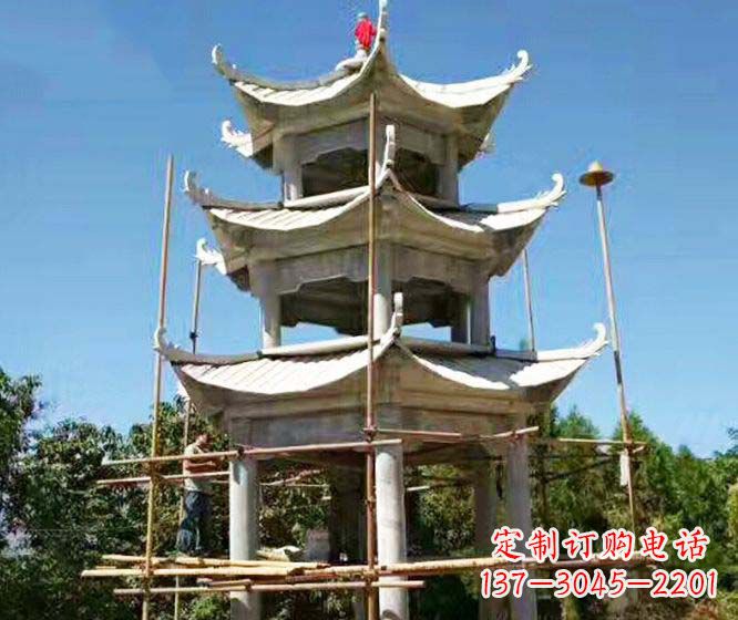 多层仿古凉亭石雕