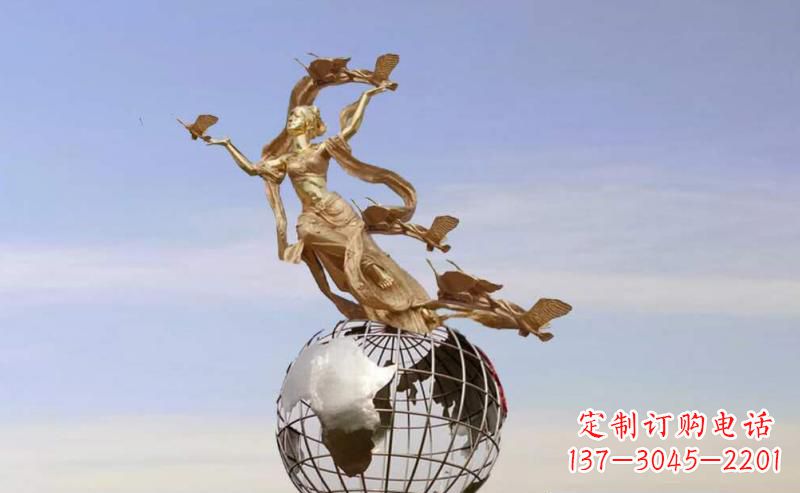 多斯广场不锈钢地球雕塑 多斯广场不锈钢地球雕塑