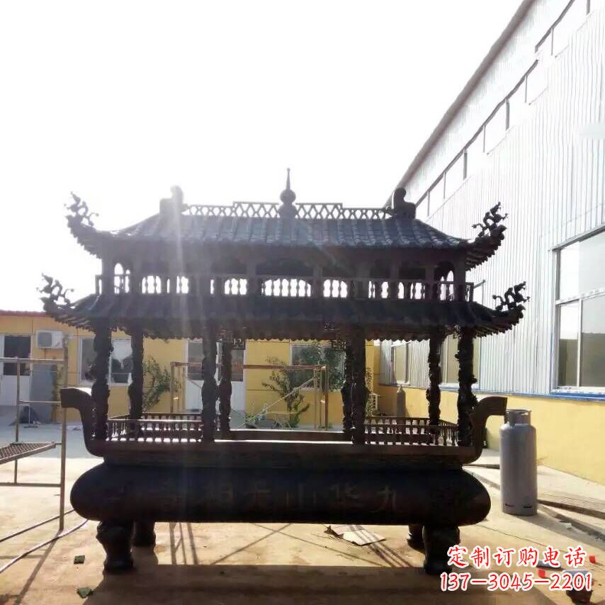 欣赏传统文化的多层铜香炉雕塑 欣赏传统文化的多层铜香炉雕塑