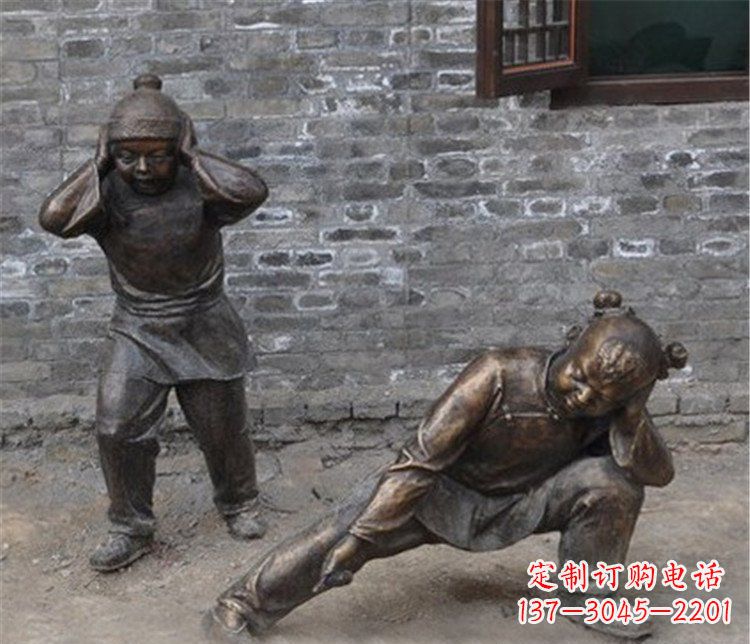 儿童放鞭炮公园景观雕塑