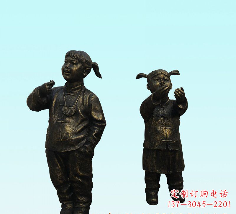 儿童人物铜雕
