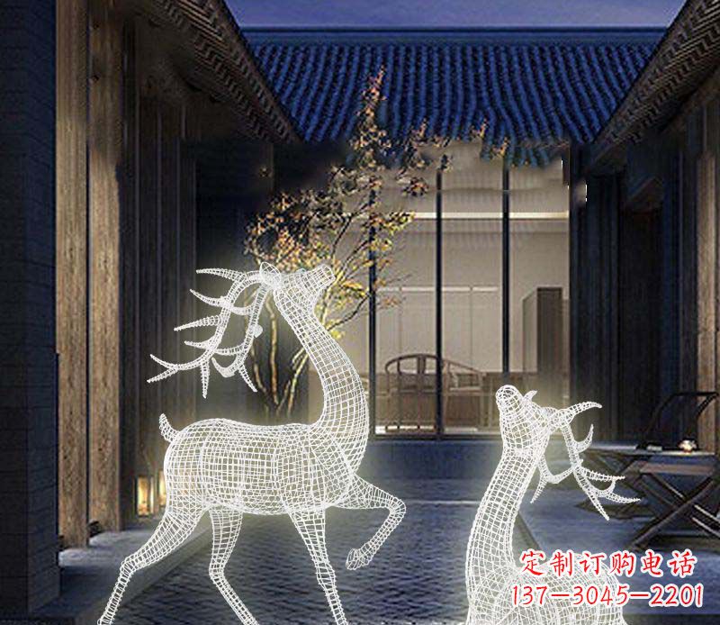 发光精致梅花鹿雕塑 发光精致梅花鹿雕塑