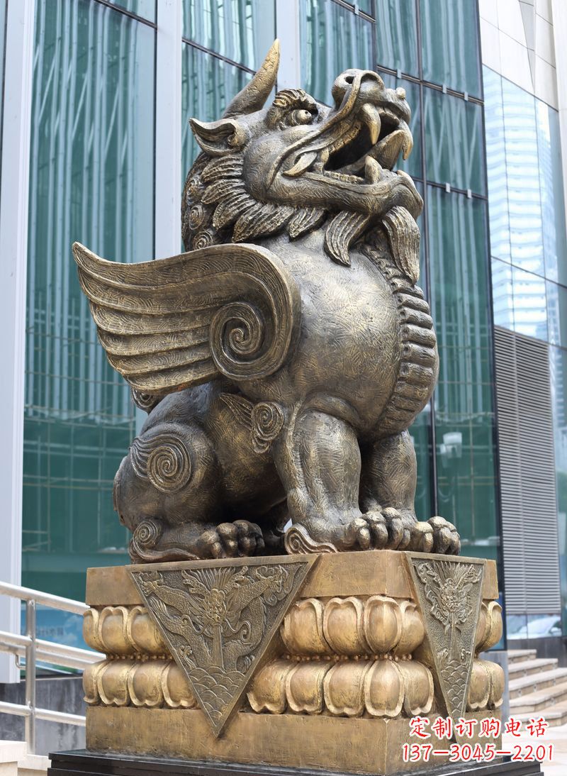 法院门口独角兽神兽铜雕