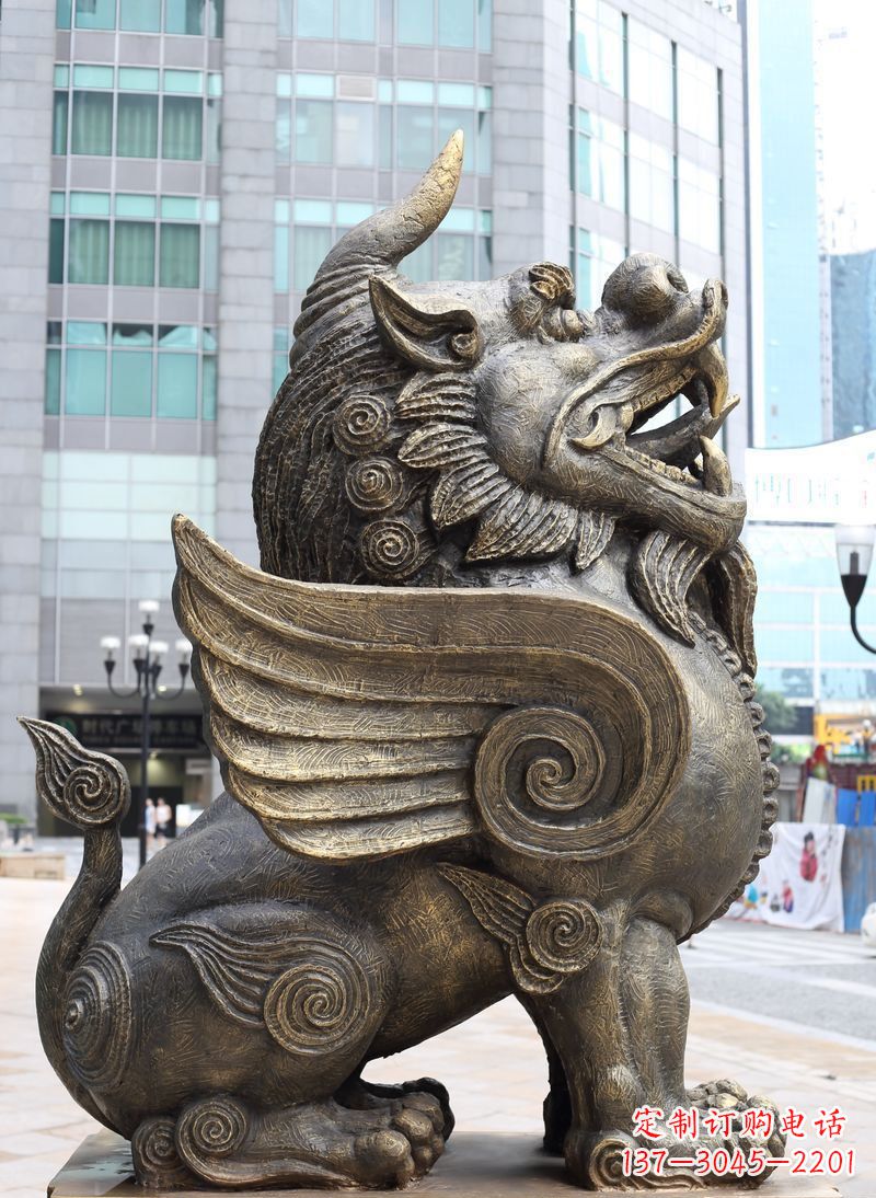 法院门口神兽獬豸铜雕