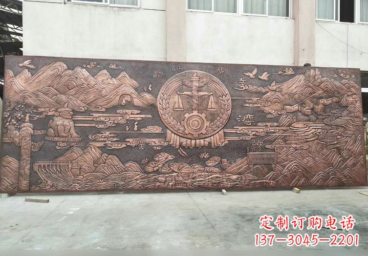法院山水浮雕画