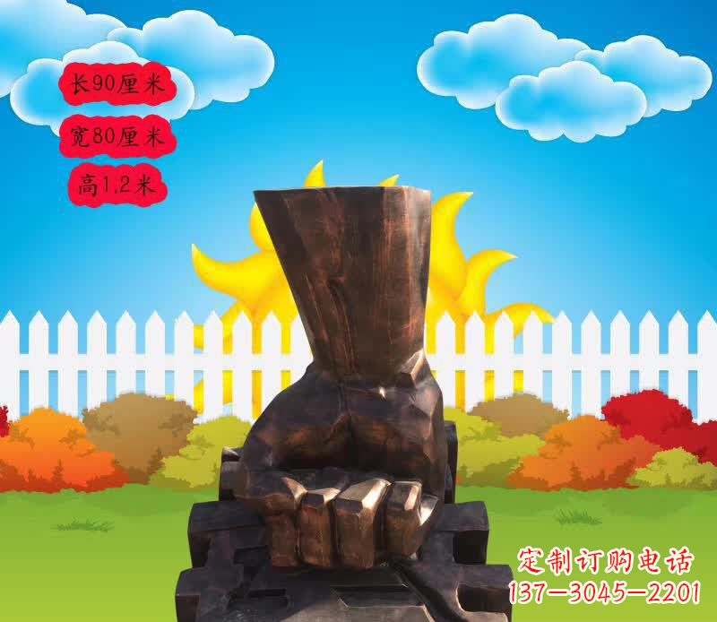 法治拳头铜雕