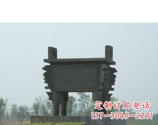 方形铜鼎园林景观雕塑