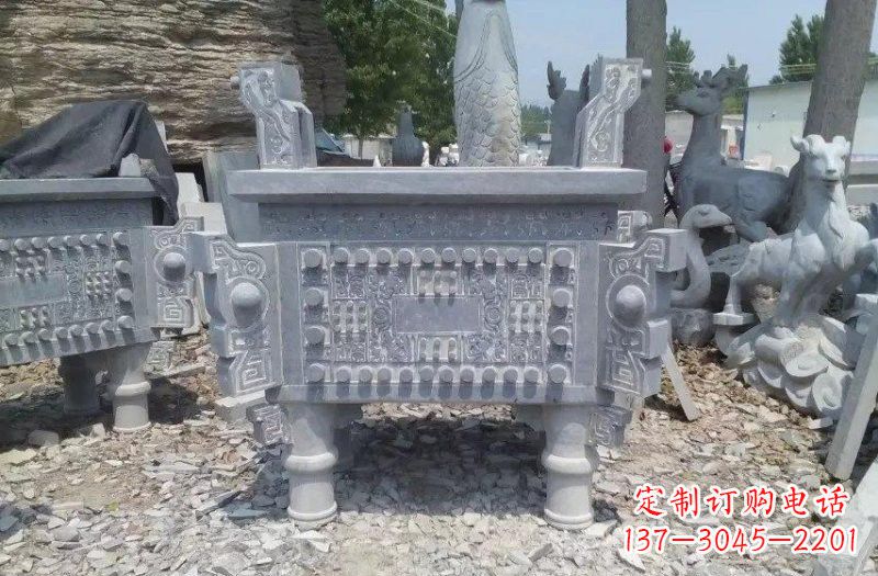 仿古方鼎石雕
