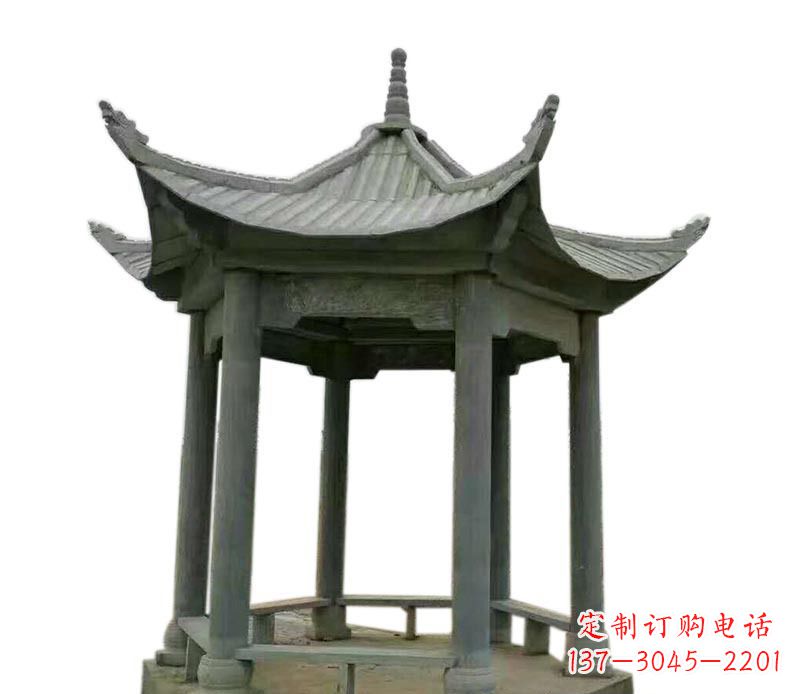 仿古六角凉亭石雕 (2)