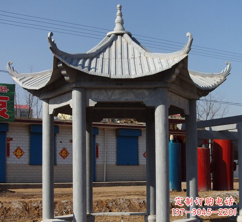 仿古六角凉亭石雕 (6)