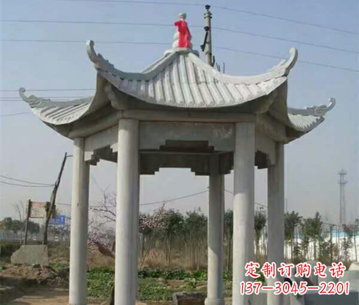 仿古六角凉亭石雕 (9)