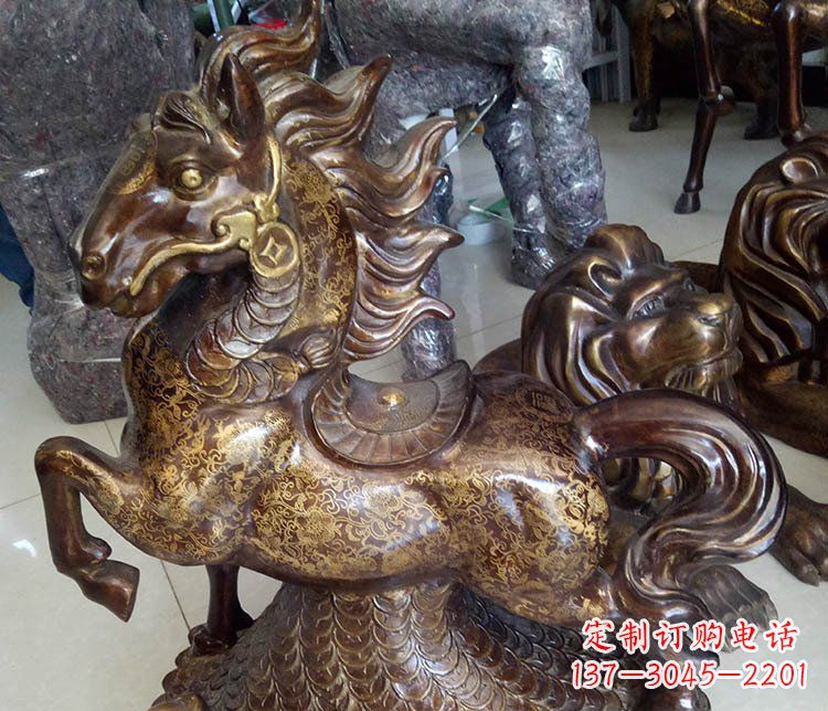 仿古马到成功铜雕塑摆件