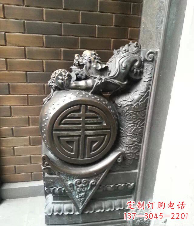 仿古门墩铜雕