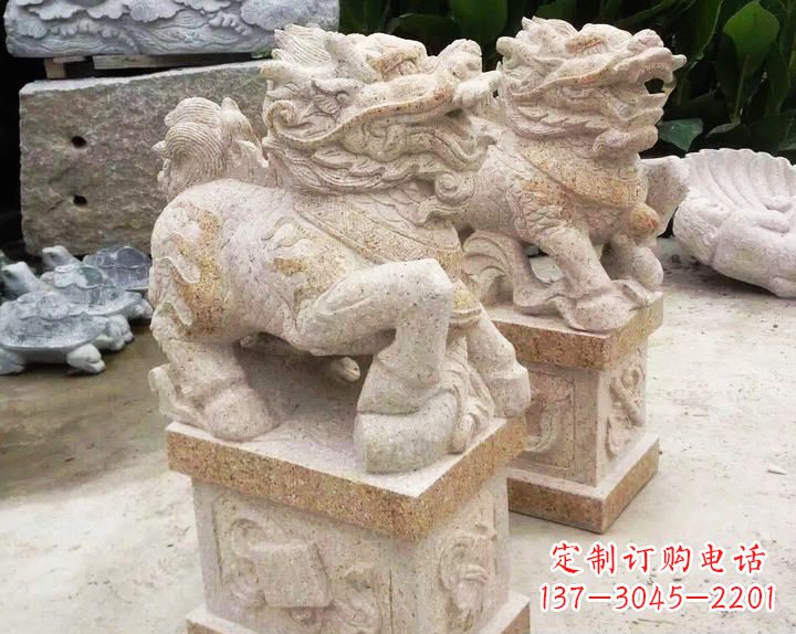 仿古麒麟门口镇宅石雕
