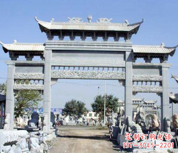 仿古牌坊石雕精美定制 仿古牌坊石雕精美定制