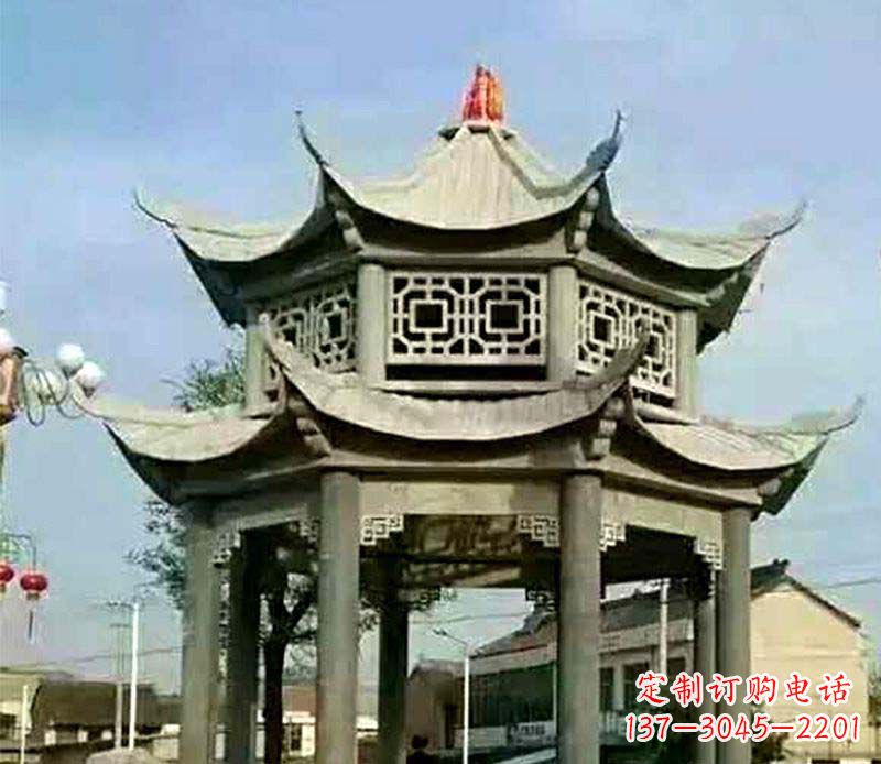 仿古石凉亭石雕 (2)