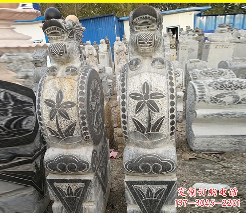 仿古石门墩雕塑