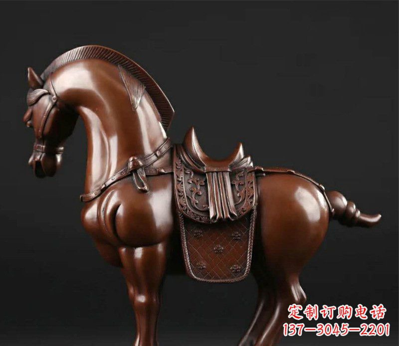 仿古室内装饰马玻璃钢仿铜雕塑