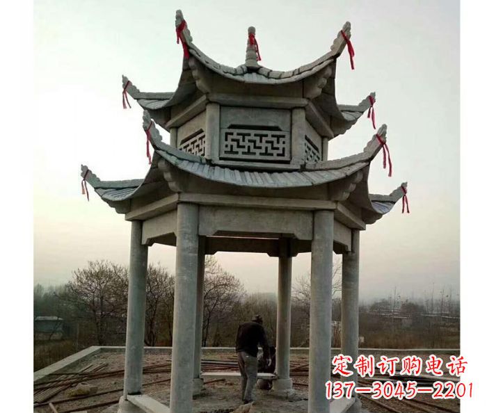 仿古双层石雕凉亭 (4)