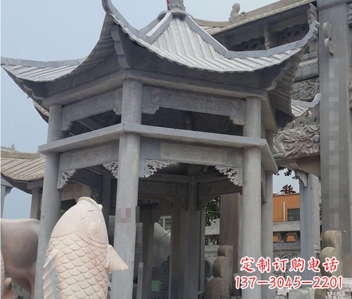 仿古双层石雕凉亭 (3)