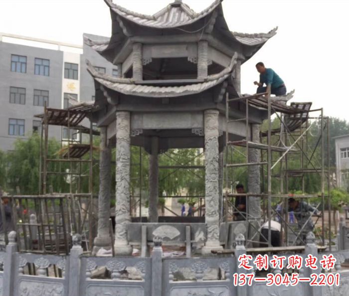 仿古双层石雕凉亭 (5)