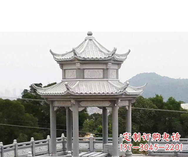 仿古双层石雕凉亭 (6)
