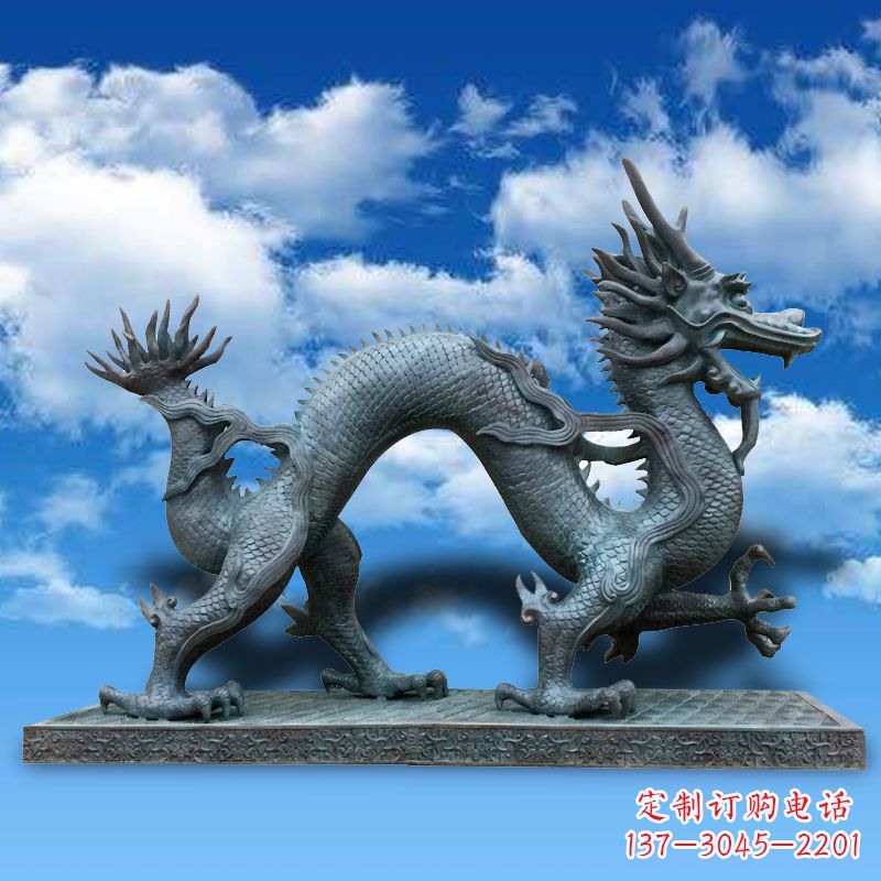 仿古铜雕龙雕塑