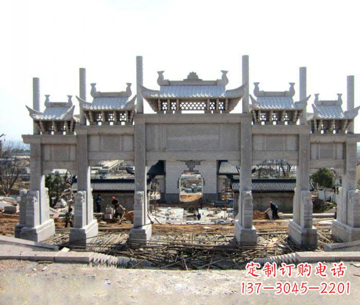 仿古五门石牌坊