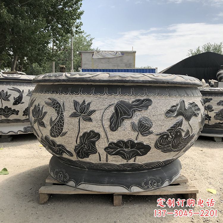 仿古鱼缸花盆摆件