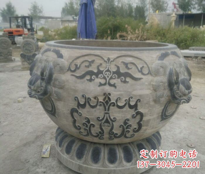 仿古圆形水缸石雕 (3)