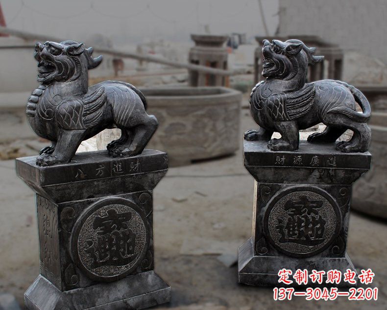 仿古招财进宝貔貅石雕