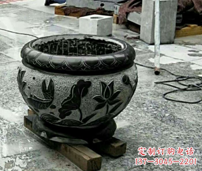 仿古招财水缸石雕 (2)