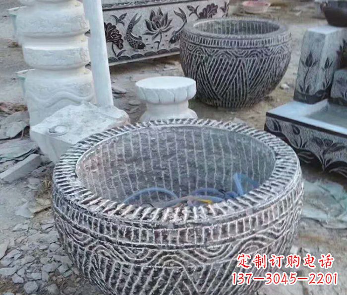 仿古招财水缸石雕
