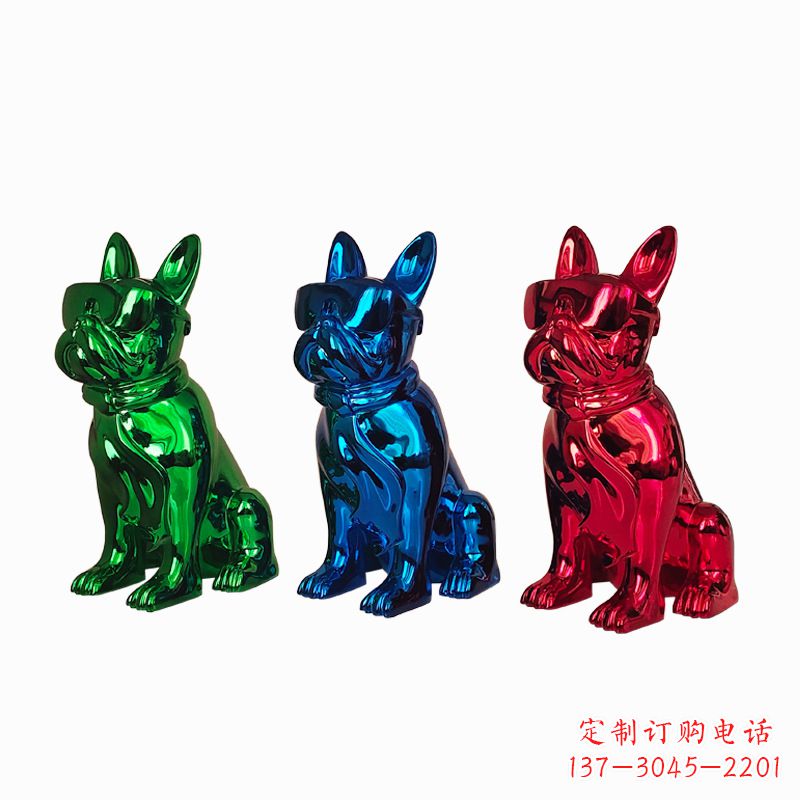 仿琉璃斗牛犬生肖狗摆件