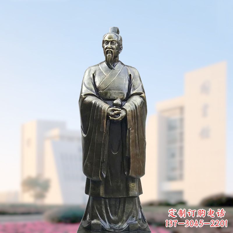 仿铜玻璃钢扁鹊雕塑