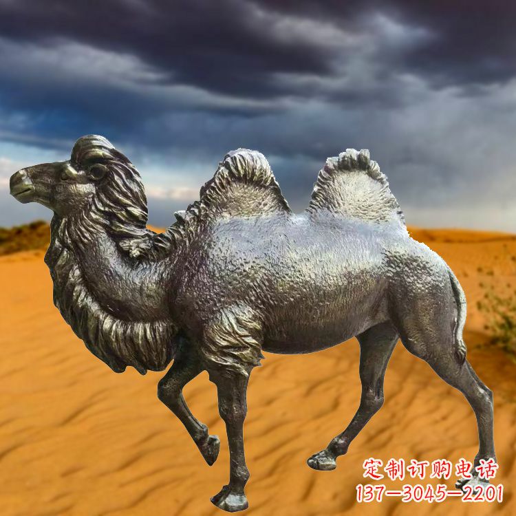 仿铜骆驼玻璃钢动物雕塑