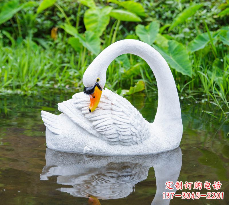 仿真大白鹅曲脖后视款
