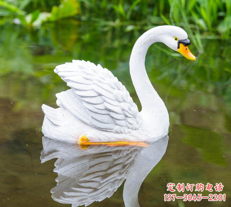 仿真大白鹅卧姿展翅款