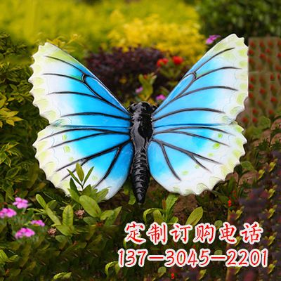 蓝白色雕塑 - 仿真/蝴蝶/蓝白色/60x68x35 蓝白色雕塑 - 仿真/蝴蝶/蓝白色/60x68x35