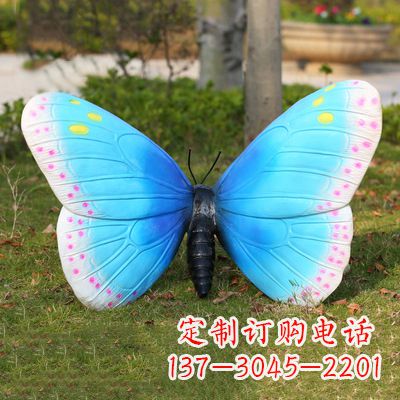 仿真蝴蝶_蓝白色款35x65x42