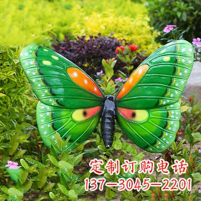 精致魅力的绿色蝴蝶雕塑 精致魅力的绿色蝴蝶雕塑