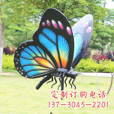 蝴蝶雕塑 - 仿真/蝴蝶/蓝色/105x78x110 蝴蝶雕塑 - 仿真/蝴蝶/蓝色/105x78x110