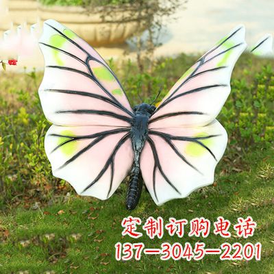 浅粉白色仿真蝴蝶雕塑 浅粉白色仿真蝴蝶雕塑