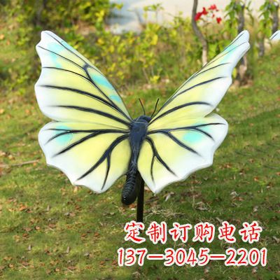 仿真蝴蝶_浅黄白色80x76x40