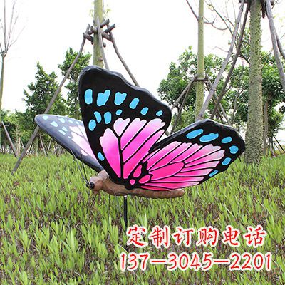 仿真蝴蝶_紫蓝黑款100x95x60