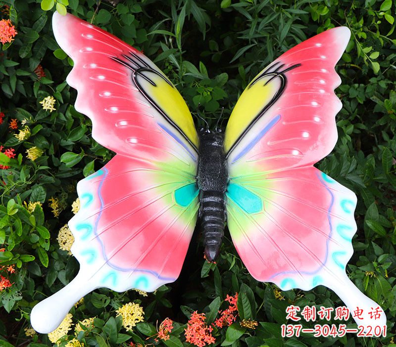 仿真蝴蝶摆件花园园林彩绘动物树脂雕塑