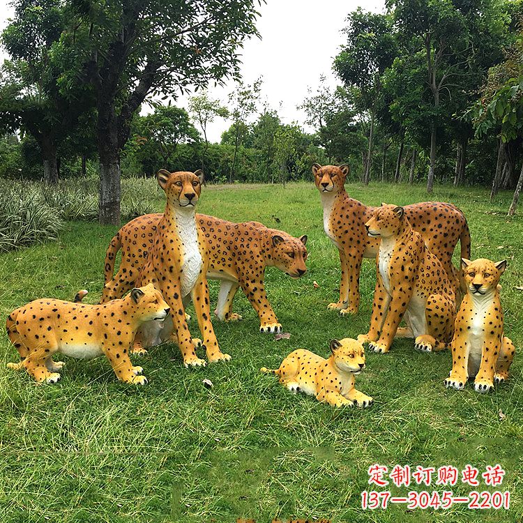 精美玻璃钢豹雕塑 精美玻璃钢豹雕塑