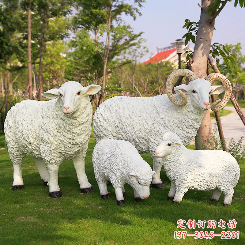 仿真绵羊雕塑-农家院庭院仿真动物摆件